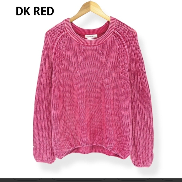 Zenana Outfitters Sweaters - Zenana Outfitters Dark Red Crew Neck Sweater Large